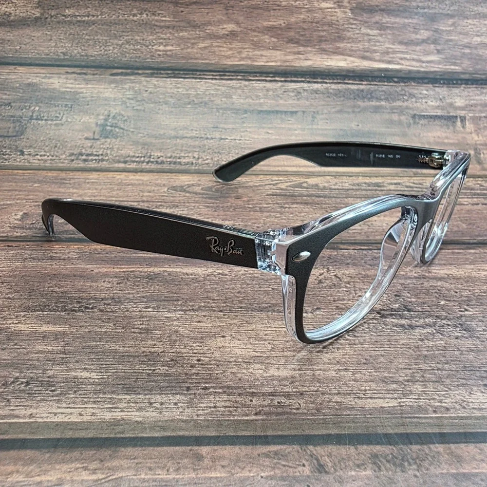 Ray-Ban RB 2132 New Wayfarer Eyeglasses Charcoal Grey Clear 55-18-145 Italy